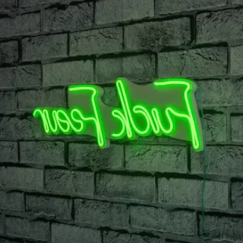 Decoratiune luminoasa LED, Fuck Fear, Benzi flexibile de neon, DC 12 V, Verde imagine