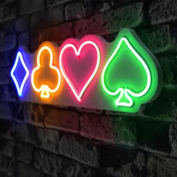Decoratiune luminoasa LED, Gambler, Benzi flexibile de neon, DC 12 V, Multicolor imagine