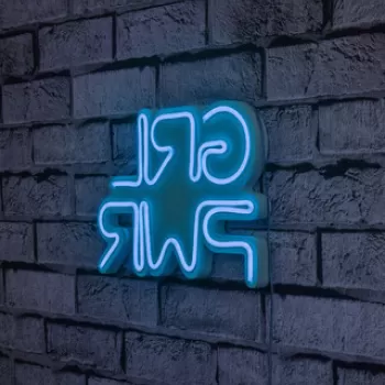 Decoratiune luminoasa LED, Girl Power, Benzi flexibile de neon, DC 12 V, Albastru imagine