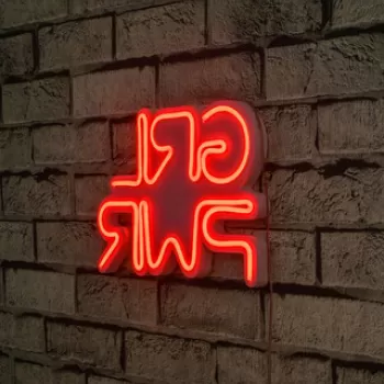 Decoratiune luminoasa LED, Girl Power, Benzi flexibile de neon, DC 12 V, Rosu imagine
