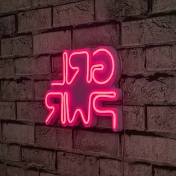 Decoratiune luminoasa LED, Girl Power, Benzi flexibile de neon, DC 12 V, Roz imagine