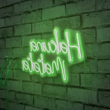 Decoratiune luminoasa LED, Hakuna Matata, Benzi flexibile de neon, DC 12 V, Verde imagine