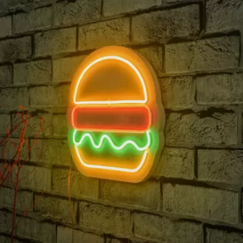 Decoratiune luminoasa LED, Hamburger, Benzi flexibile de neon, DC 12 V, Multicolor imagine