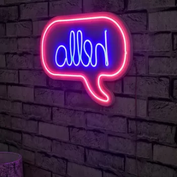 Decoratiune luminoasa LED, Hello, Benzi flexibile de neon, DC 12 V, Roz / Albastru imagine