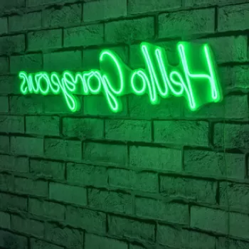 Decoratiune luminoasa LED, Hello Gorgeous, Benzi flexibile de neon, DC 12 V, Verde imagine