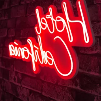 Decoratiune luminoasa LED, Hotel California, Benzi flexibile de neon, DC 12 V, Rosu imagine
