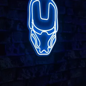 Decoratiune luminoasa LED, Iron Man, Benzi flexibile de neon, DC 12 V, Albastru imagine