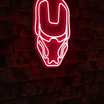 Decoratiune luminoasa LED, Iron Man, Benzi flexibile de neon, DC 12 V, Rosu imagine