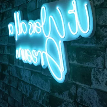 Decoratiune luminoasa LED, It was all a Dream, Benzi flexibile de neon, DC 12 V, Albastru imagine