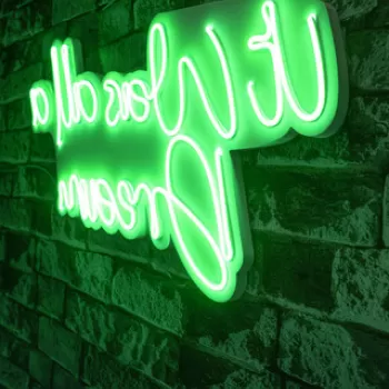 Decoratiune luminoasa LED, It was all a Dream, Benzi flexibile de neon, DC 12 V, Verde imagine