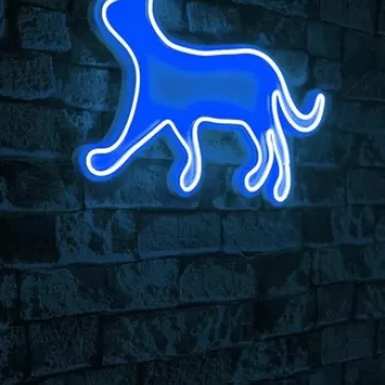 Decoratiune luminoasa LED, Kitty the Cat, Benzi flexibile de neon, DC 12 V, Albastru imagine