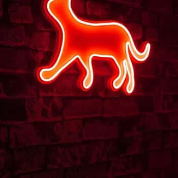 Decoratiune luminoasa LED, Kitty the Cat, Benzi flexibile de neon, DC 12 V, Rosu imagine