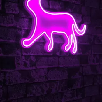 Decoratiune luminoasa LED, Kitty the Cat, Benzi flexibile de neon, DC 12 V, Roz imagine