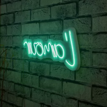Decoratiune luminoasa LED, L'amour, Benzi flexibile de neon, DC 12 V, Albastru imagine
