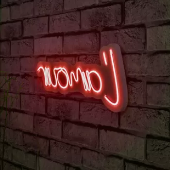 Decoratiune luminoasa LED, L'amour, Benzi flexibile de neon, DC 12 V, Rosu imagine