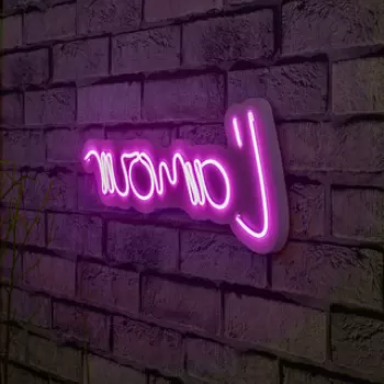 Decoratiune luminoasa LED, L'amour, Benzi flexibile de neon, DC 12 V, Roz imagine