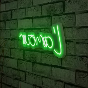 Decoratiune luminoasa LED, L'amour, Benzi flexibile de neon, DC 12 V, Verde imagine