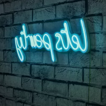 Decoratiune luminoasa LED, Lets Party, Benzi flexibile de neon, DC 12 V, Albastru imagine