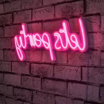Decoratiune luminoasa LED, Lets Party, Benzi flexibile de neon, DC 12 V, Roz imagine