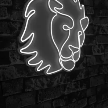 Decoratiune luminoasa LED, Lion, Benzi flexibile de neon, DC 12 V, Alb imagine