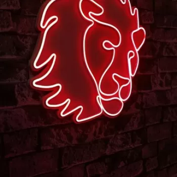 Decoratiune luminoasa LED, Lion, Benzi flexibile de neon, DC 12 V, Rosu imagine