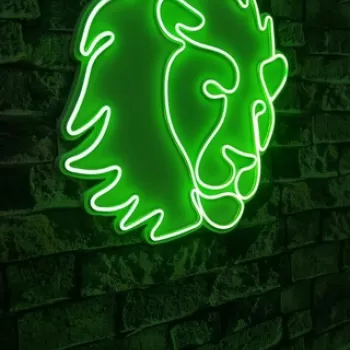 Decoratiune luminoasa LED, Lion, Benzi flexibile de neon, DC 12 V, Verde imagine