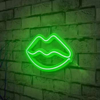 Decoratiune luminoasa LED, Lips, Benzi flexibile de neon, DC 12 V, Verde imagine