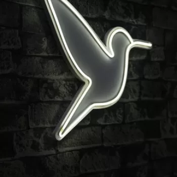Decoratiune luminoasa LED, Little Bird, Benzi flexibile de neon, DC 12 V, Alb imagine