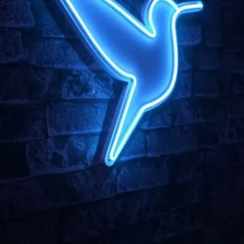 Decoratiune luminoasa LED, Little Bird, Benzi flexibile de neon, DC 12 V, Albastru imagine