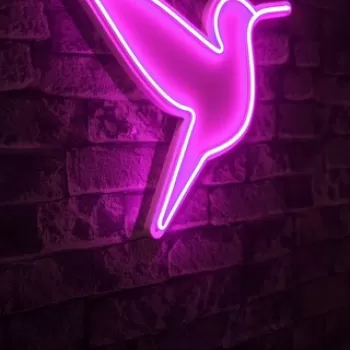 Decoratiune luminoasa LED, Little Bird, Benzi flexibile de neon, DC 12 V, Roz imagine