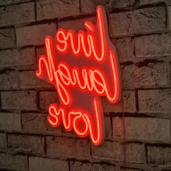 Decoratiune luminoasa LED, Live Laugh Love, Benzi flexibile de neon, DC 12 V, Rosu imagine
