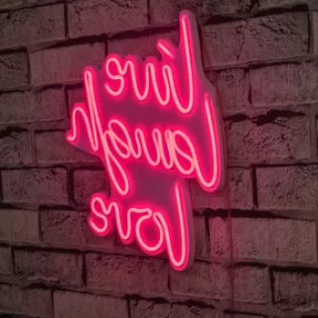 Decoratiune luminoasa LED, Live Laugh Love, Benzi flexibile de neon, DC 12 V, Roz imagine