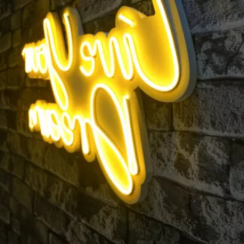 Decoratiune luminoasa LED, Live Your Dream, Benzi flexibile de neon, DC 12 V, Galben imagine