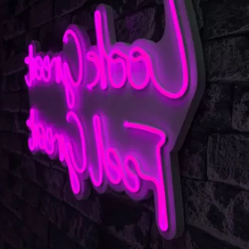 Decoratiune luminoasa LED, Look Great Feel Great, Benzi flexibile de neon, DC 12 V, Roz imagine