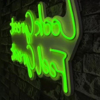Decoratiune luminoasa LED, Look Great Feel Great, Benzi flexibile de neon, DC 12 V, Verde imagine