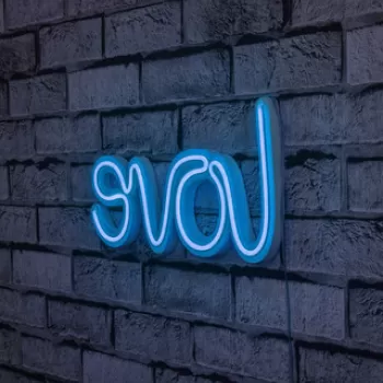 Decoratiune luminoasa LED, Love, Benzi flexibile de neon, DC 12 V, Albastru imagine