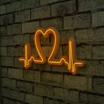 Decoratiune luminoasa LED, Love Rhythm, Benzi flexibile de neon, DC 12 V, Galben imagine