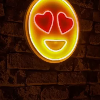 Decoratiune luminoasa LED, Love Smile, Benzi flexibile de neon, DC 12 V, Rosu / galben imagine