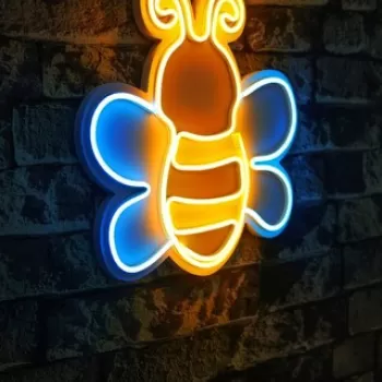 Decoratiune luminoasa LED, Maya The Bee, Benzi flexibile de neon, DC 12 V, Albastru / Galben imagine
