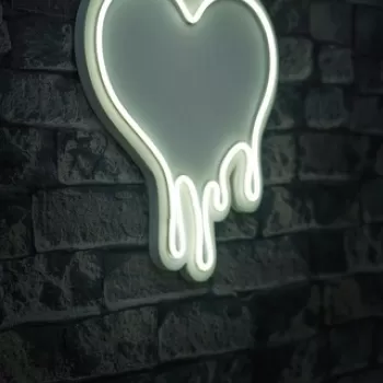 Decoratiune luminoasa LED, Melting Heart, Benzi flexibile de neon, DC 12 V, Alb imagine