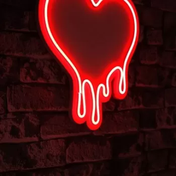 Decoratiune luminoasa LED, Melting Heart, Benzi flexibile de neon, DC 12 V, Rosu imagine