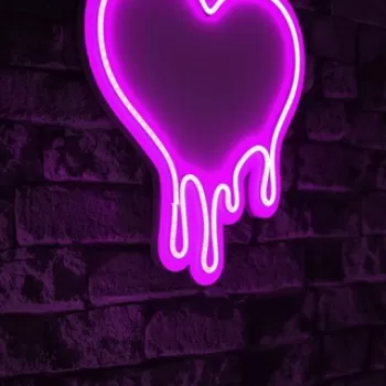 Decoratiune luminoasa LED, Melting Heart, Benzi flexibile de neon, DC 12 V, Roz imagine