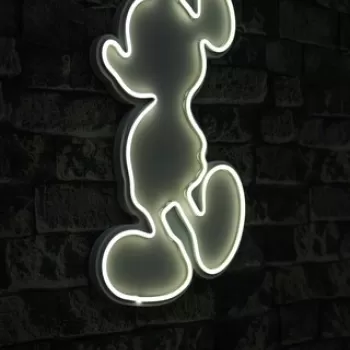 Decoratiune luminoasa LED, Mickey Mouse, Benzi flexibile de neon, DC 12 V, Alb imagine
