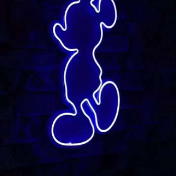 Decoratiune luminoasa LED, Mickey Mouse, Benzi flexibile de neon, DC 12 V, Albastru imagine