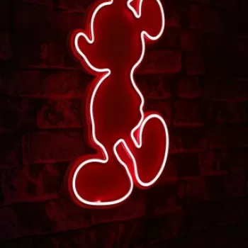 Decoratiune luminoasa LED, Mickey Mouse, Benzi flexibile de neon, DC 12 V, Rosu imagine