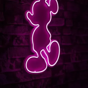 Decoratiune luminoasa LED, Mickey Mouse, Benzi flexibile de neon, DC 12 V, Roz imagine