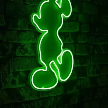 Decoratiune luminoasa LED, Mickey Mouse, Benzi flexibile de neon, DC 12 V, Verde imagine