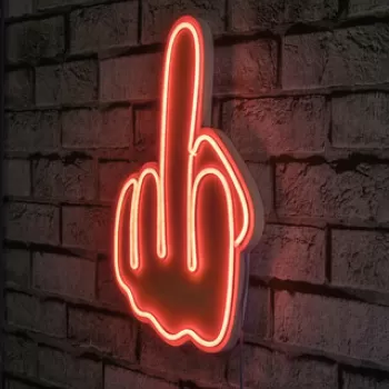 Decoratiune luminoasa LED, Middle Finger, Benzi flexibile de neon, DC 12 V, Rosu imagine