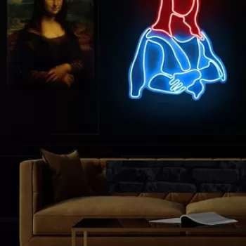 Decoratiune luminoasa LED, Mona Lisa, Benzi flexibile de neon, DC 12 V, Rosu albastru imagine