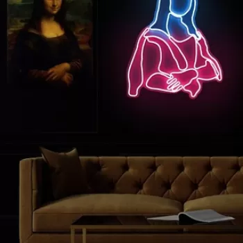 Decoratiune luminoasa LED, Mona Lisa, Benzi flexibile de neon, DC 12 V, Roz / Albastru imagine